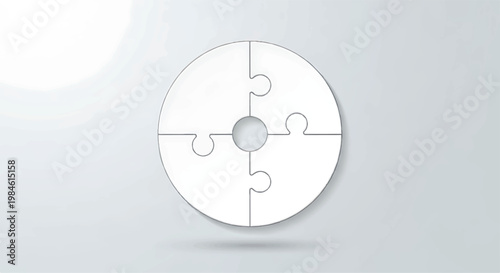 White circular object with holes and a central hole perimeter illustration