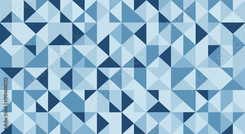 blue geometric triangles pattern in a tessellated abstract background