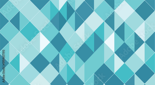 Abstract teal geometric triangles background blue mosaic