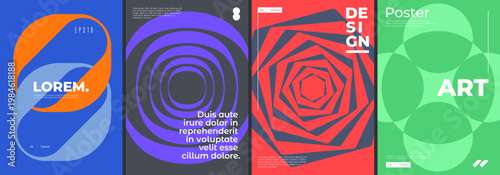 Fotografie Trendy posters with different geometric design.