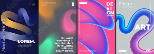 Trendy posters with different creative design.