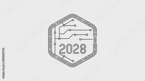 Flat health sensor patch illustration with circuit detail - for medtech presentations