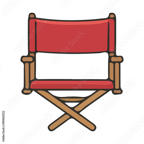 Red Movie Director Chair Illustration for Film Production