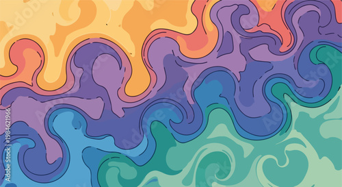 vibrant abstract swirl pattern with warm and cool colors