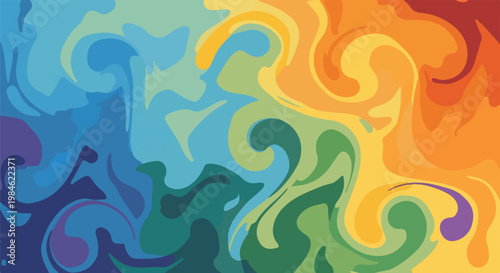 Abstract colorful swirl background with rainbow gradients and flowing shapes