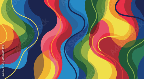 vibrant abstract color ribbons background with flowing wave patterns