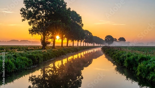 Canal Sunrise Scenery.