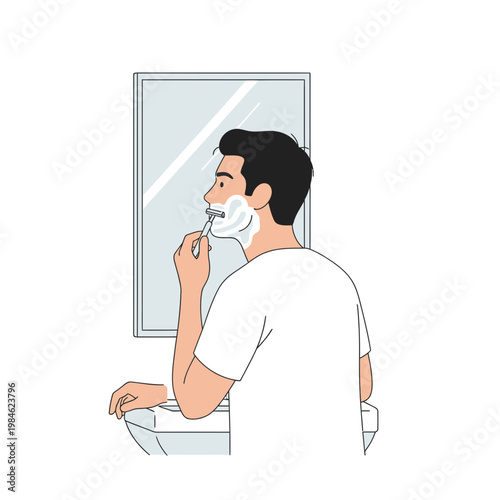 Man Brushing Teeth Morning Routine