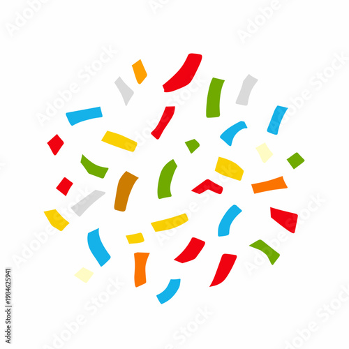 Confetti pieces with colorful shapes in flat style for celebration theme