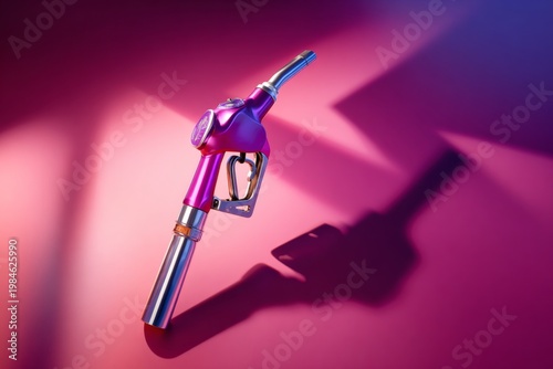 Creative illustration of fuel price surge. Luxury portrait. Bold colors, bold message: fuel nozzle and price indicator. Opulent look. Extravagant style.