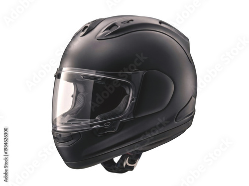 Motorcycle helmet black full face PNG isolated protective safety gear for riders