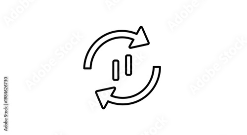 The swap arrows icon symbolizes exchange between two identical objects in a circular motion on a white background with whisk-generated-1776011182312-1.eps.