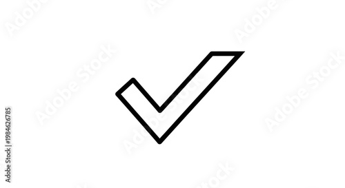 A simple black line drawing of a checkmark on a plain background, representing verification and approval in a minimalist style.