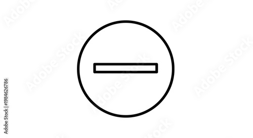 A minimalist illustration of a minus sign within a circle symbolizes subtraction in a simple graphic design element often used in technology and interface icons.