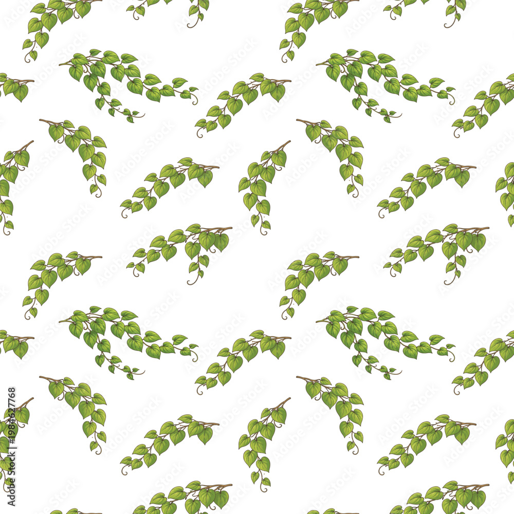 Fototapeta premium seamless pattern of betel leaves with lush tropical elegance
