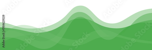 Green waves separator, footer, modern divider shape for bottom of the website page