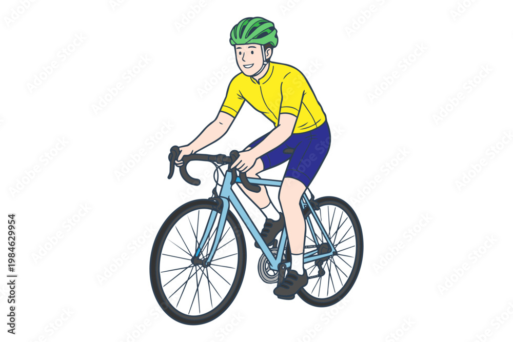 Fototapeta premium Man riding a bicycle: Business person's holiday
