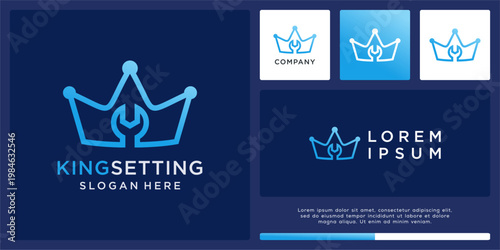 King setting logo design template