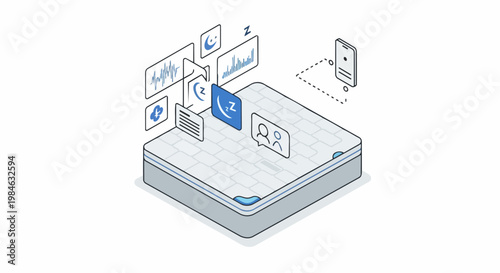 Isometric Smart Mattress with Sleep Tracking Technology and Mobile App Data Analytics