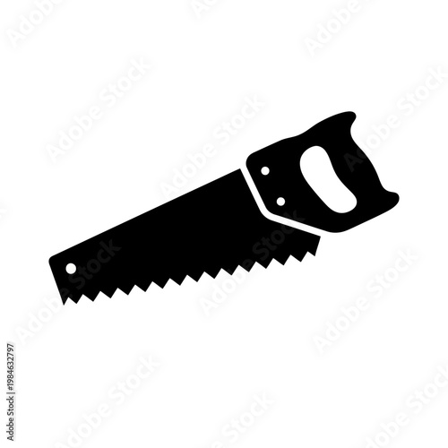 Black silhouette of a handheld saw