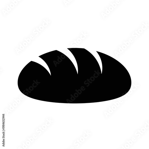 A black silhouette of a loaf of bread
