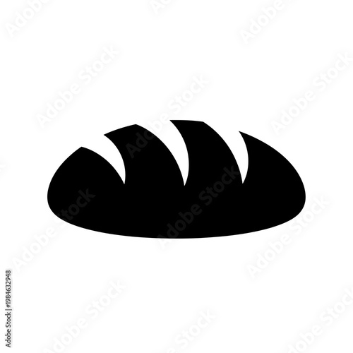 A black silhouette of a loaf of bread