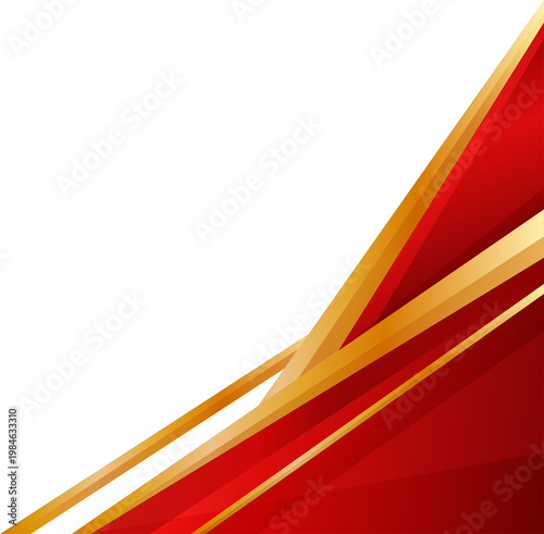 Red and Gold Abstract Geometric Corporate Background Corner