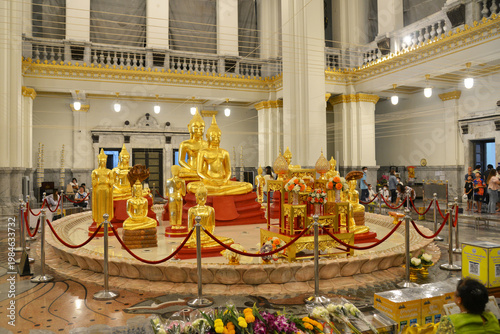 Golden Buddha Statues at Wat Sothon Wararam Worawihan Temple The Buddhist Landmark locating in Chachoengsao Thailand