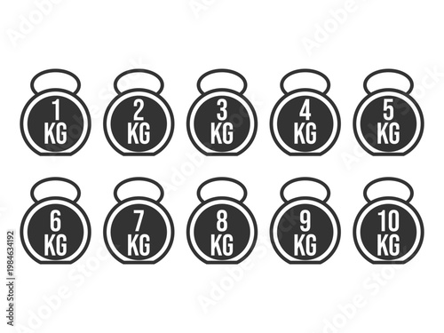 collection kg design, dumbbell vector illustration, isolated on transparent background