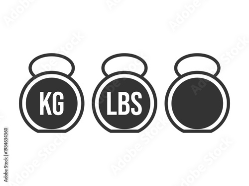 creative weight kg,lbs, tonne design, vector illustration, isolated on transparent background