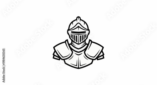 Stylized illustration of knight's armor and helmet