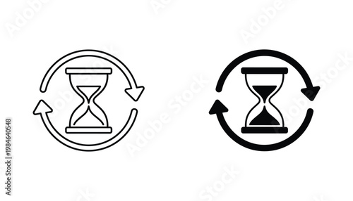 Hourglass Refresh Cycle Icon Timer Repeat Symbol