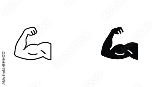 Muscle Flex Arm Icon Strength Power Symbol Graphic