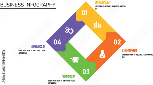 Flat design of business infography design