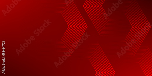 Abstract Red Technology Background with Hexagonal Geometric Lines and Soft Gradient, Vector Illustration for Futuristic Digital Branding, Cyber Security and Modern Data Design. eps 10