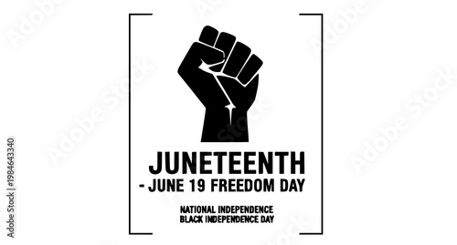 Juneteenth freedom day raised fist graphic with national independence