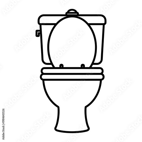 Toilet icon outline with a simple outline icon of a toilet, representing