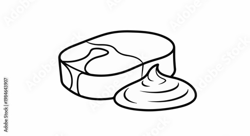 Stylized line art of a pastry with frosting