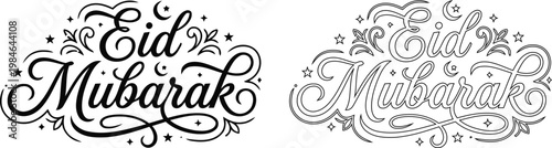 Elegant eid mubarak calligraphy designs celebrating the festive occasion with artistic islamic greetings