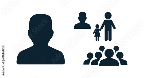 Diverse Group of People Silhouettes Representing Community and Connection.