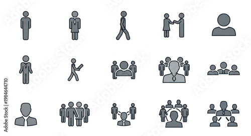Collection of Human Icons Representing People and Teams.