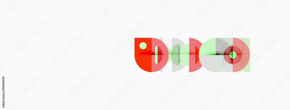 Fototapeta premium Abstract graphic design features overlapping red circles, creating modern visual elements. Minimalist style, clean lines, simple shapes.