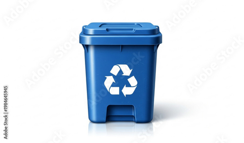 Blue Recycling Bin Waste Container Eco Vector Illustration