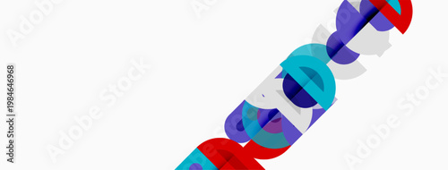 Abstract colorful design features overlapping geometric shapes, text SD17, white background. Modern, vibrant composition.