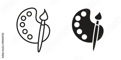 Brush and Palette icon for graphic and web projects