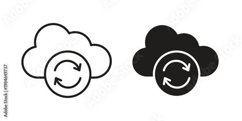 Cloud sync icon for graphic and web projects