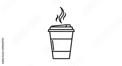 A hot cup of coffee and tea sit beside a vector illustration of a candle as a steaming cafe breakfast beverage icon design
