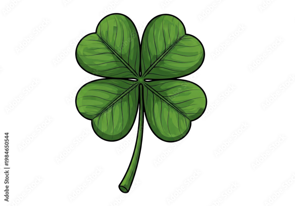Fototapeta premium Four leaf clover isolated on transparent background