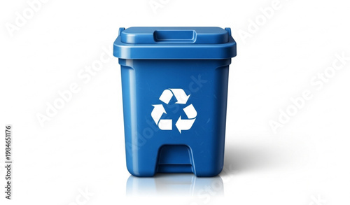 Blue Recycling Bin Waste Container Eco Vector Illustration