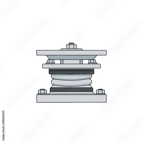Vibration Isolator Mount - Rubber and Metal Damping Component